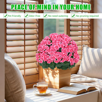 Yangrass 2Pack Artificial Topiary Pink Flower Bushes for Outdoor, 24" (2FT)