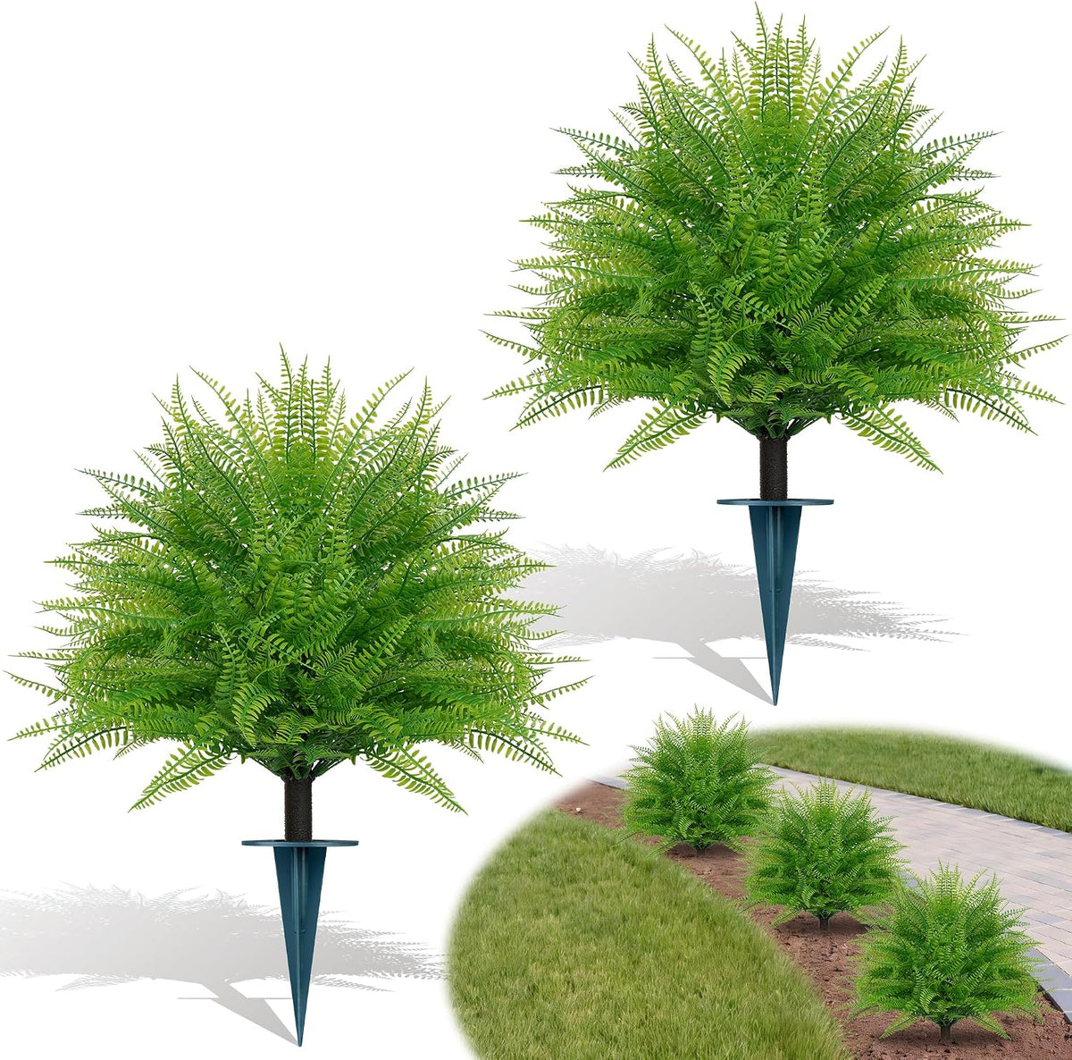 Yangrass 2Pack Artificial Topiary Pink Flower Bushes for Outdoor, 24" (2FT)