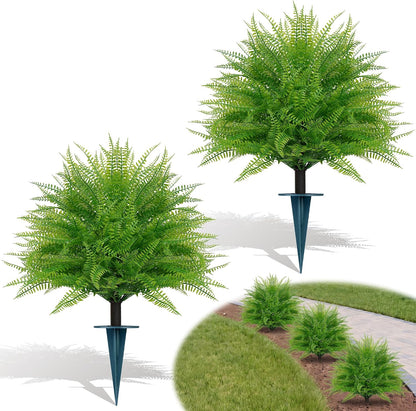 Yangrass 2Pack Artificial Topiary Pink Flower Bushes for Outdoor, 24" (2FT)