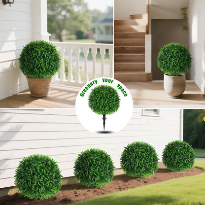 Yangrass 2Pack Artificial Topiary Pink Flower Bushes for Outdoor, 24" (2FT)