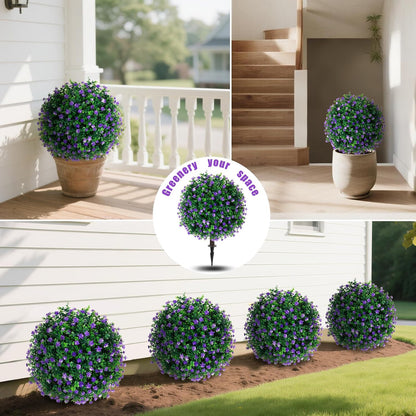 Yangrass 2Pack Artificial Topiary Pink Flower Bushes for Outdoor, 24" (2FT)