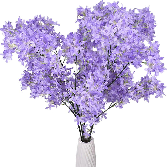 3Bundles Artificial Lilac Flowers Purple Silk Lilac Flowers Bouquet Faux Lilac Flowers with Stems Fake Lilac Flowers Arrangements for Indoor Outdoor Garden Wedding Home Decor