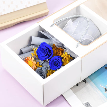 lovenfold Preserved Flowers for Delivery, Purple Rose Bouquets That Last 1-3 Years, Birthday Flowers Gifts for Women Mom Grandma Wife Friends