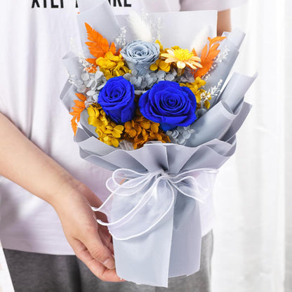 lovenfold Preserved Flowers for Delivery, Purple Rose Bouquets That Last 1-3 Years, Birthday Flowers Gifts for Women Mom Grandma Wife Friends