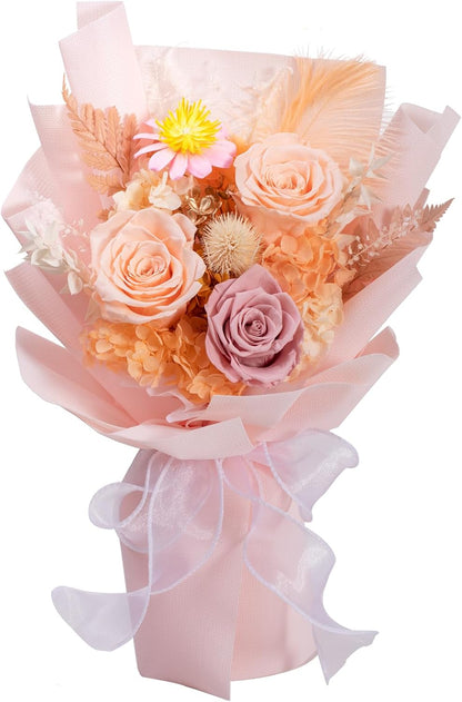 lovenfold Preserved Flowers for Delivery, Purple Rose Bouquets That Last 1-3 Years, Birthday Flowers Gifts for Women Mom Grandma Wife Friends