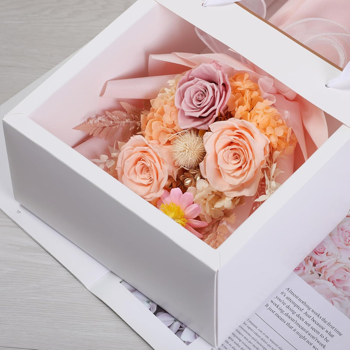 lovenfold Preserved Flowers for Delivery, Purple Rose Bouquets That Last 1-3 Years, Birthday Flowers Gifts for Women Mom Grandma Wife Friends