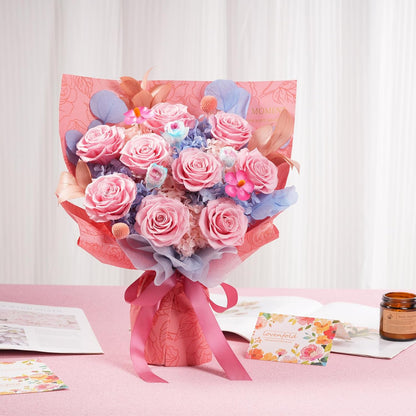 lovenfold Preserved Flowers for Delivery, Purple Rose Bouquets That Last 1-3 Years, Birthday Flowers Gifts for Women Mom Grandma Wife Friends