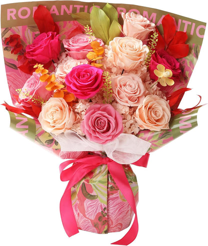lovenfold Preserved Flowers for Delivery, Purple Rose Bouquets That Last 1-3 Years, Birthday Flowers Gifts for Women Mom Grandma Wife Friends