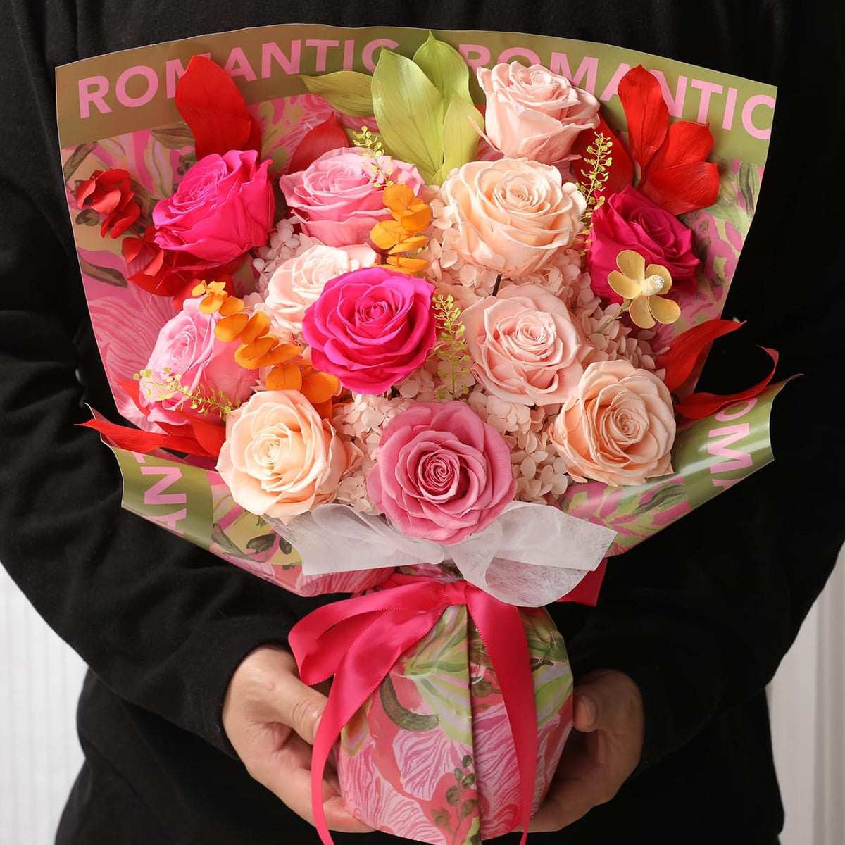 lovenfold Preserved Flowers for Delivery, Purple Rose Bouquets That Last 1-3 Years, Birthday Flowers Gifts for Women Mom Grandma Wife Friends