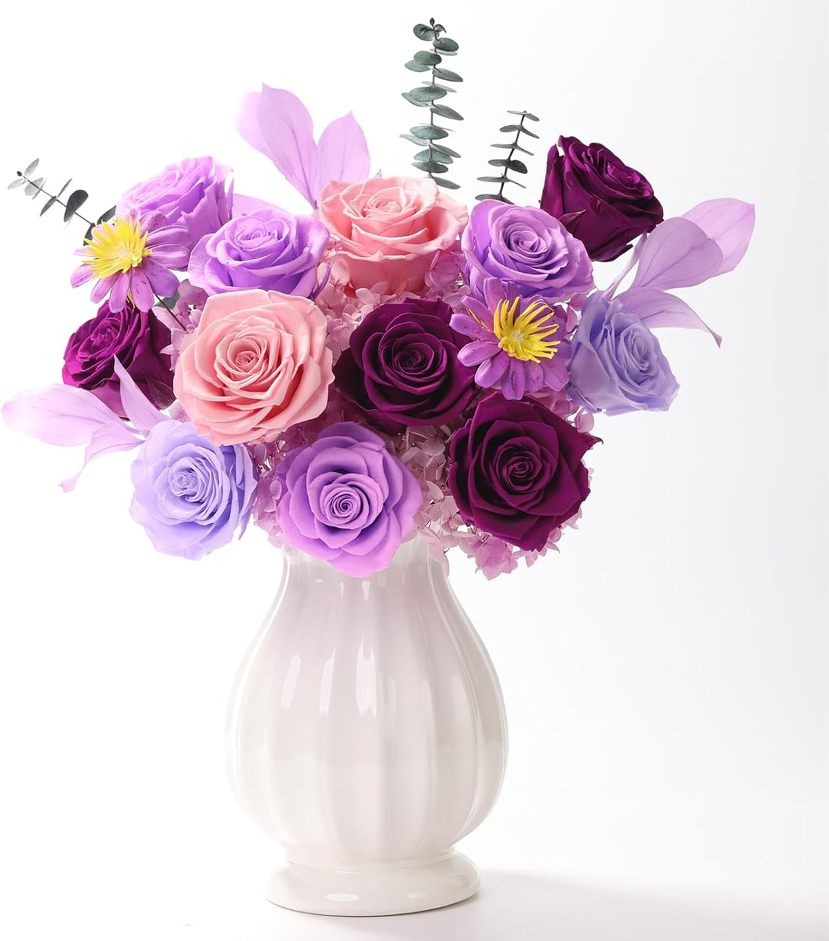 lovenfold Preserved Flowers for Delivery, Purple Rose Bouquets That Last 1-3 Years, Birthday Flowers Gifts for Women Mom Grandma Wife Friends