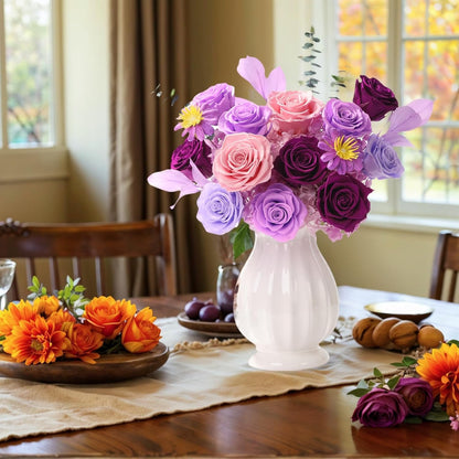 lovenfold Preserved Flowers for Delivery, Purple Rose Bouquets That Last 1-3 Years, Birthday Flowers Gifts for Women Mom Grandma Wife Friends