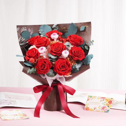 lovenfold Preserved Flowers for Delivery, Purple Rose Bouquets That Last 1-3 Years, Birthday Flowers Gifts for Women Mom Grandma Wife Friends