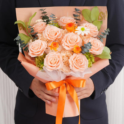 lovenfold Preserved Flowers for Delivery, Purple Rose Bouquets That Last 1-3 Years, Birthday Flowers Gifts for Women Mom Grandma Wife Friends