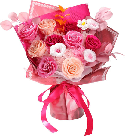 lovenfold Preserved Flowers for Delivery, Purple Rose Bouquets That Last 1-3 Years, Birthday Flowers Gifts for Women Mom Grandma Wife Friends