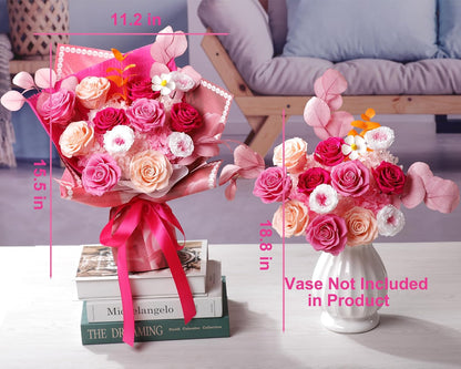 lovenfold Preserved Flowers for Delivery, Purple Rose Bouquets That Last 1-3 Years, Birthday Flowers Gifts for Women Mom Grandma Wife Friends