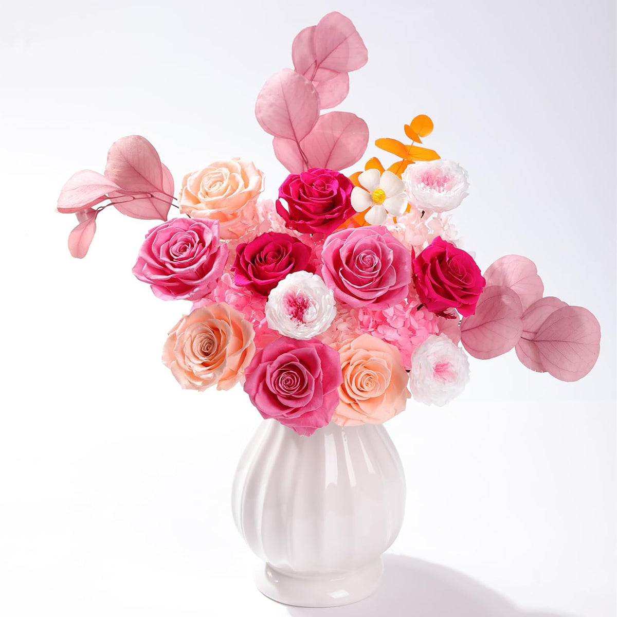 lovenfold Preserved Flowers for Delivery, Purple Rose Bouquets That Last 1-3 Years, Birthday Flowers Gifts for Women Mom Grandma Wife Friends