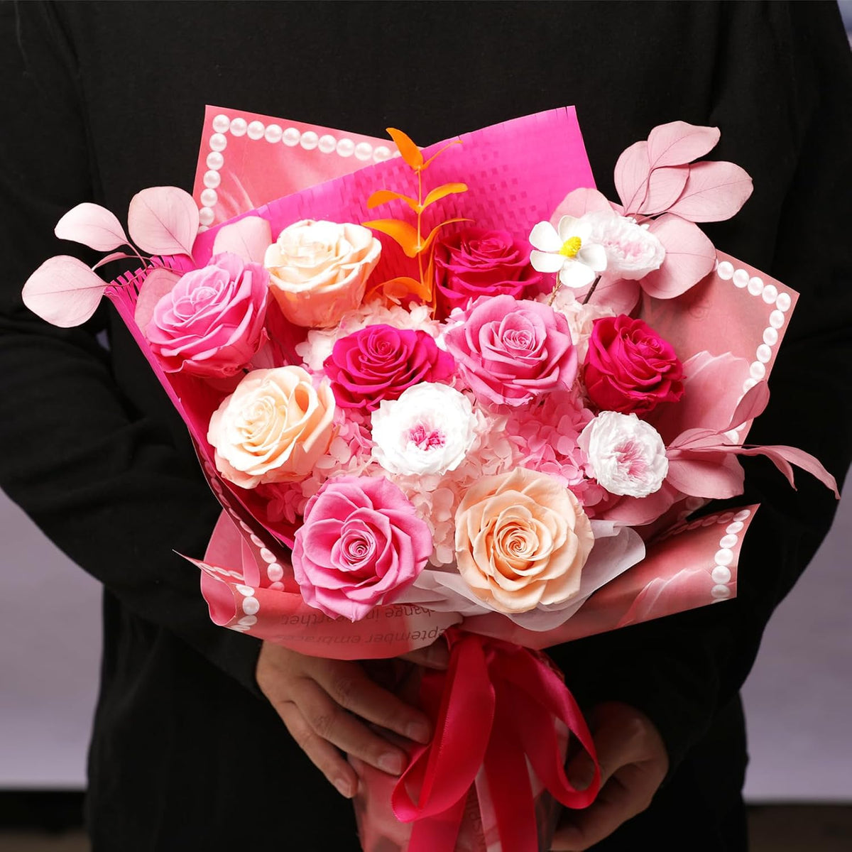 lovenfold Preserved Flowers for Delivery, Purple Rose Bouquets That Last 1-3 Years, Birthday Flowers Gifts for Women Mom Grandma Wife Friends