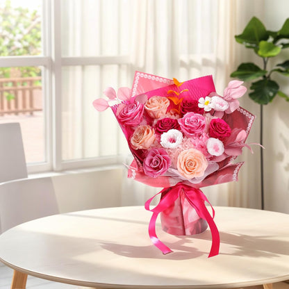 lovenfold Preserved Flowers for Delivery, Purple Rose Bouquets That Last 1-3 Years, Birthday Flowers Gifts for Women Mom Grandma Wife Friends