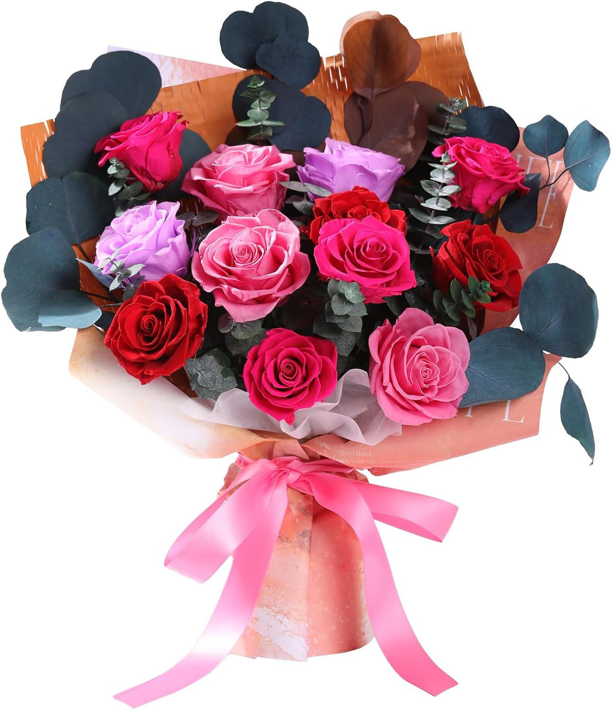 lovenfold Preserved Flowers for Delivery, Purple Rose Bouquets That Last 1-3 Years, Birthday Flowers Gifts for Women Mom Grandma Wife Friends