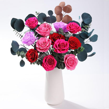 lovenfold Preserved Flowers for Delivery, Purple Rose Bouquets That Last 1-3 Years, Birthday Flowers Gifts for Women Mom Grandma Wife Friends