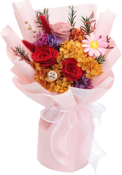 lovenfold Preserved Flowers for Delivery, Purple Rose Bouquets That Last 1-3 Years, Birthday Flowers Gifts for Women Mom Grandma Wife Friends