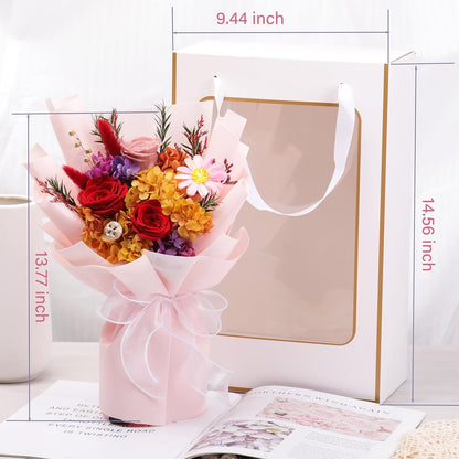 lovenfold Preserved Flowers for Delivery, Purple Rose Bouquets That Last 1-3 Years, Birthday Flowers Gifts for Women Mom Grandma Wife Friends