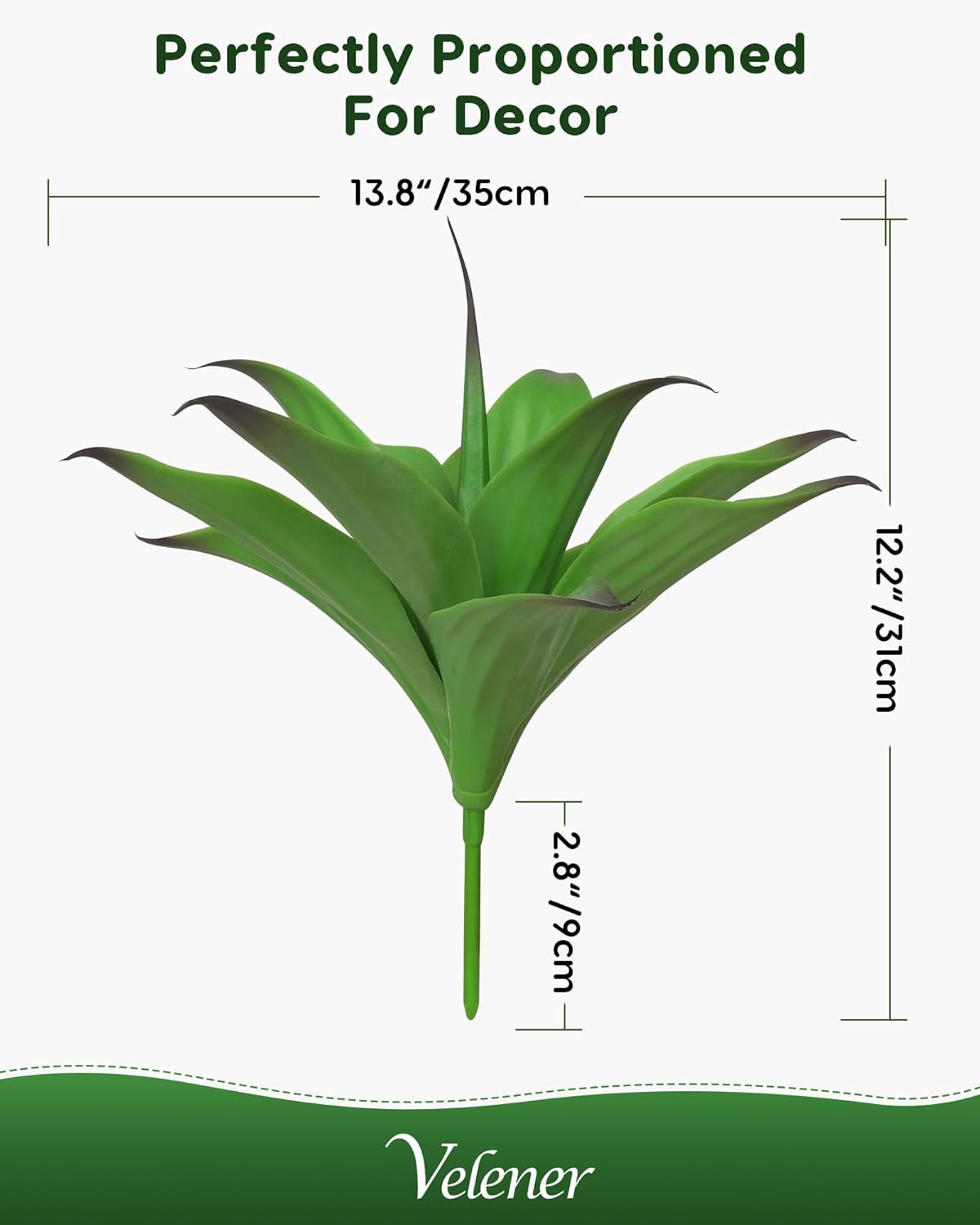 28 Inch Artificial Agave Plants Outdoor Set, Large Fake Plants Indoor for Home Decor, Realistic UV Resistant Faux Succulents Plants Without Pot, Set of 2