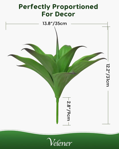 28 Inch Artificial Agave Plants Outdoor Set, Large Fake Plants Indoor for Home Decor, Realistic UV Resistant Faux Succulents Plants Without Pot, Set of 2