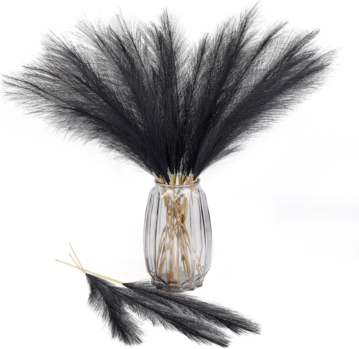 30pcs Pampas Grass Decor,21" Artificial Pompous Grass Bulk,Small Vase Filler Pompas Grass for Home Wedding Living Room Wall Party Decoration (Beige,Light Brown, 21 Inch 30 Pcs)