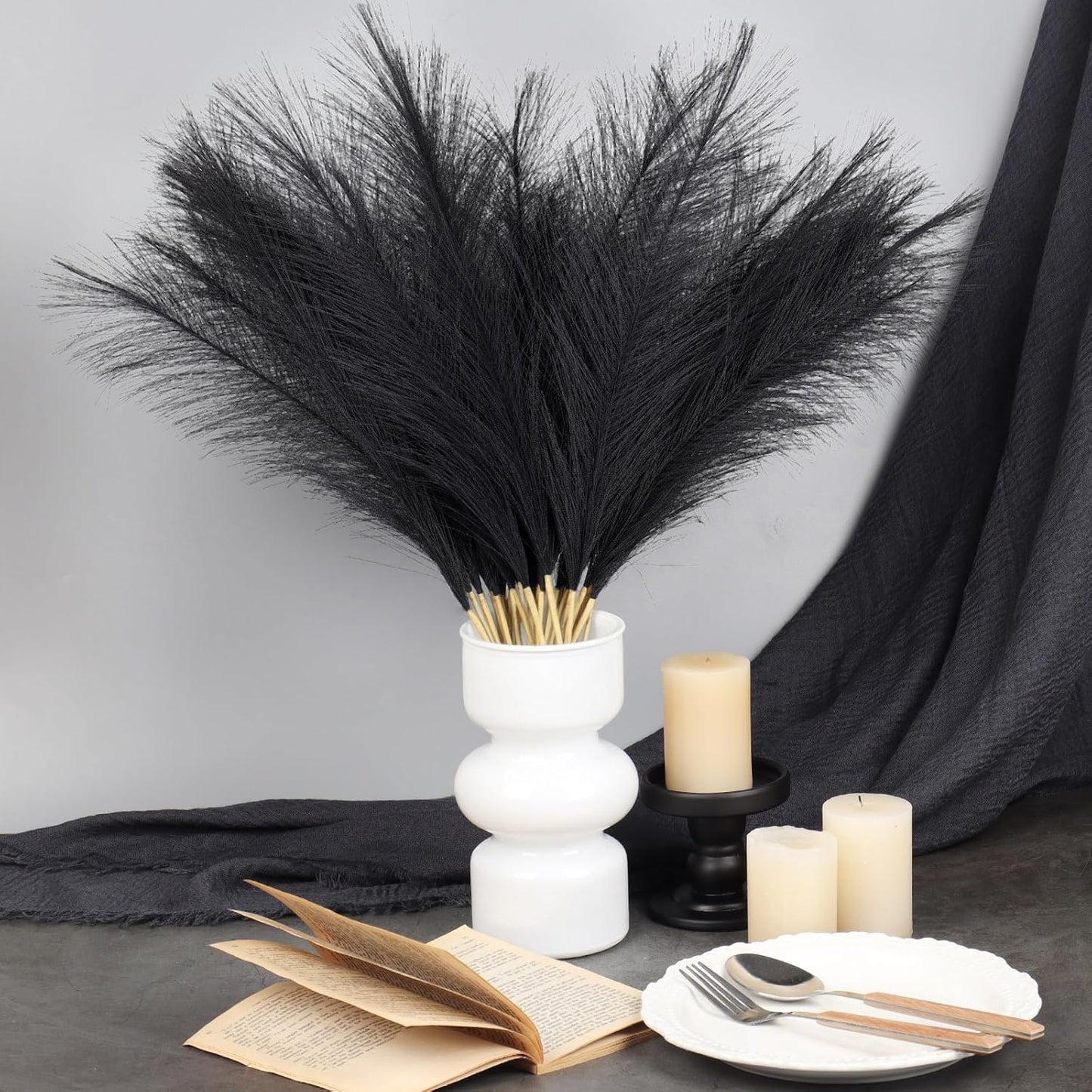 30pcs Pampas Grass Decor,21" Artificial Pompous Grass Bulk,Small Vase Filler Pompas Grass for Home Wedding Living Room Wall Party Decoration (Beige,Light Brown, 21 Inch 30 Pcs)