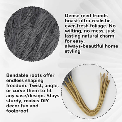 30pcs Pampas Grass Decor,21" Artificial Pompous Grass Bulk,Small Vase Filler Pompas Grass for Home Wedding Living Room Wall Party Decoration (Beige,Light Brown, 21 Inch 30 Pcs)