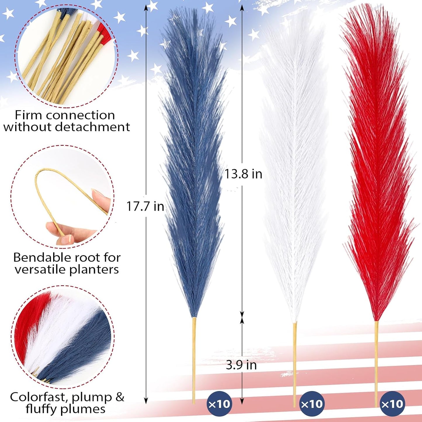 30pcs Pampas Grass Decor,21" Artificial Pompous Grass Bulk,Small Vase Filler Pompas Grass for Home Wedding Living Room Wall Party Decoration (Beige,Light Brown, 21 Inch 30 Pcs)