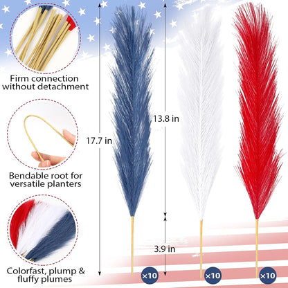 30pcs Pampas Grass Decor,21" Artificial Pompous Grass Bulk,Small Vase Filler Pompas Grass for Home Wedding Living Room Wall Party Decoration (Beige,Light Brown, 21 Inch 30 Pcs)