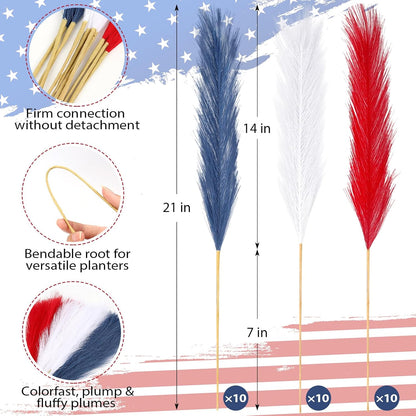 30pcs Pampas Grass Decor,21" Artificial Pompous Grass Bulk,Small Vase Filler Pompas Grass for Home Wedding Living Room Wall Party Decoration (Beige,Light Brown, 21 Inch 30 Pcs)