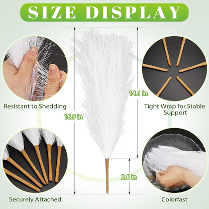 30pcs Pampas Grass Decor,21" Artificial Pompous Grass Bulk,Small Vase Filler Pompas Grass for Home Wedding Living Room Wall Party Decoration (Beige,Light Brown, 21 Inch 30 Pcs)