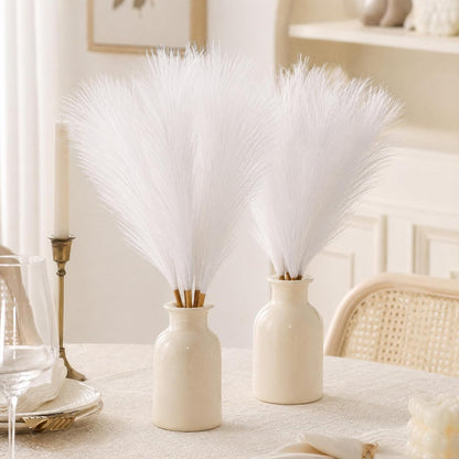 30pcs Pampas Grass Decor,21" Artificial Pompous Grass Bulk,Small Vase Filler Pompas Grass for Home Wedding Living Room Wall Party Decoration (Beige,Light Brown, 21 Inch 30 Pcs)