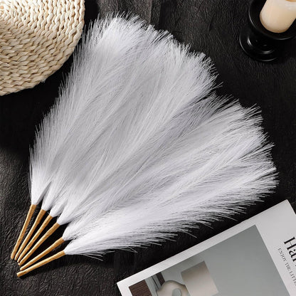 30pcs Pampas Grass Decor,21" Artificial Pompous Grass Bulk,Small Vase Filler Pompas Grass for Home Wedding Living Room Wall Party Decoration (Beige,Light Brown, 21 Inch 30 Pcs)