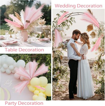 30pcs Pampas Grass Decor,21" Artificial Pompous Grass Bulk,Small Vase Filler Pompas Grass for Home Wedding Living Room Wall Party Decoration (Beige,Light Brown, 21 Inch 30 Pcs)