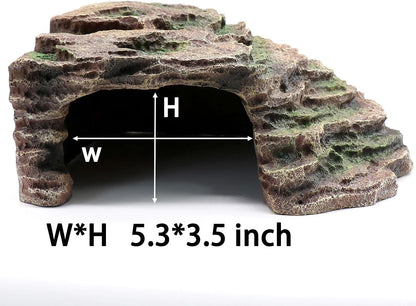 Turtle Basking Platform Shale Scape Step Ledge, Reptile Cave Hideout Turtle Tank Accessories Decorations, Great for Reptiles, Amphibians, Leopard Gecko, Bearded Dragons, Lizard, Frogs