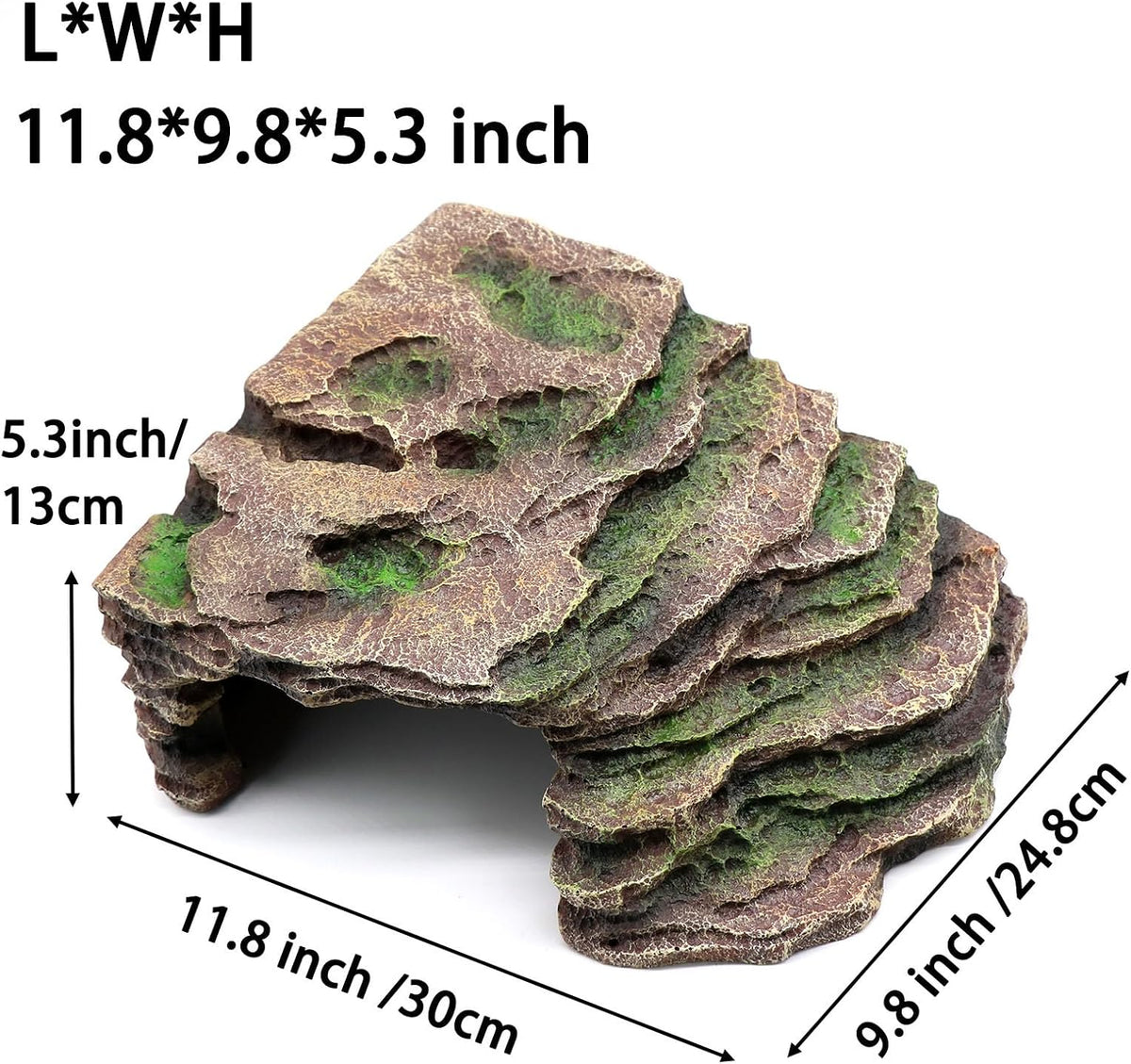 Turtle Basking Platform Shale Scape Step Ledge, Reptile Cave Hideout Turtle Tank Accessories Decorations, Great for Reptiles, Amphibians, Leopard Gecko, Bearded Dragons, Lizard, Frogs
