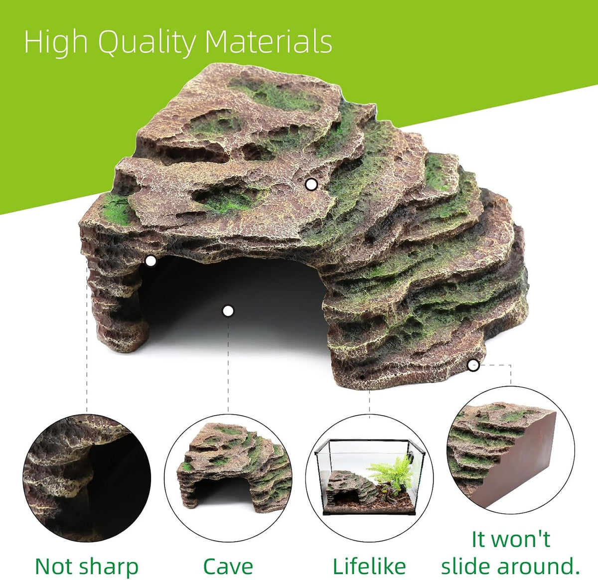 Turtle Basking Platform Shale Scape Step Ledge, Reptile Cave Hideout Turtle Tank Accessories Decorations, Great for Reptiles, Amphibians, Leopard Gecko, Bearded Dragons, Lizard, Frogs