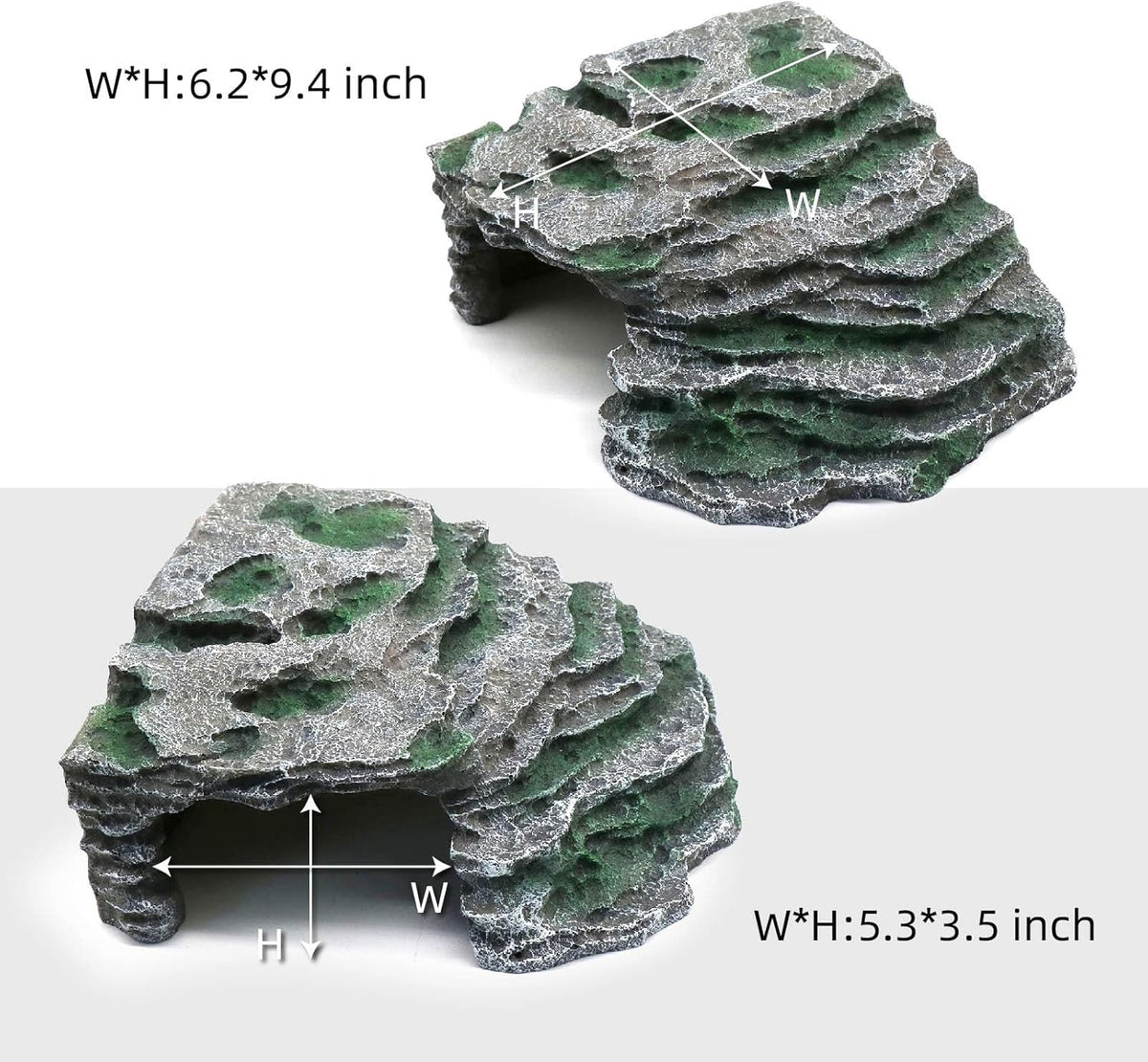 Turtle Basking Platform Shale Scape Step Ledge, Reptile Cave Hideout Turtle Tank Accessories Decorations, Great for Reptiles, Amphibians, Leopard Gecko, Bearded Dragons, Lizard, Frogs