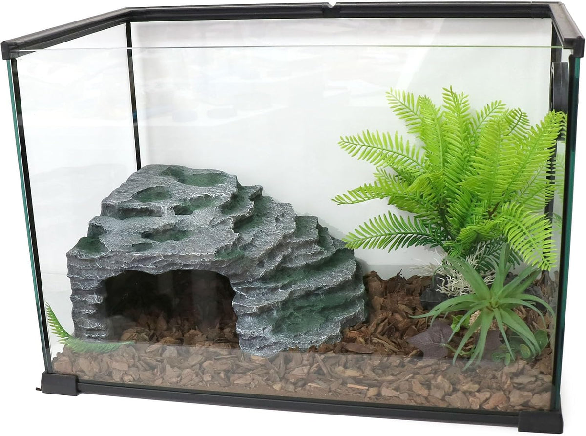 Turtle Basking Platform Shale Scape Step Ledge, Reptile Cave Hideout Turtle Tank Accessories Decorations, Great for Reptiles, Amphibians, Leopard Gecko, Bearded Dragons, Lizard, Frogs