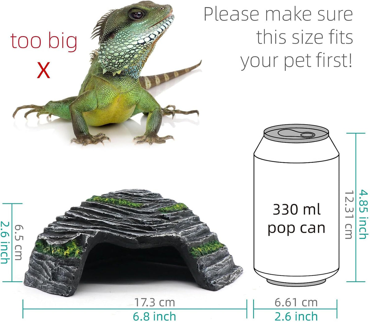 Turtle Basking Platform Shale Scape Step Ledge, Reptile Cave Hideout Turtle Tank Accessories Decorations, Great for Reptiles, Amphibians, Leopard Gecko, Bearded Dragons, Lizard, Frogs