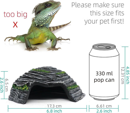 Turtle Basking Platform Shale Scape Step Ledge, Reptile Cave Hideout Turtle Tank Accessories Decorations, Great for Reptiles, Amphibians, Leopard Gecko, Bearded Dragons, Lizard, Frogs