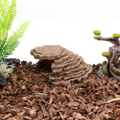 Turtle Basking Platform Shale Scape Step Ledge, Reptile Cave Hideout Turtle Tank Accessories Decorations, Great for Reptiles, Amphibians, Leopard Gecko, Bearded Dragons, Lizard, Frogs