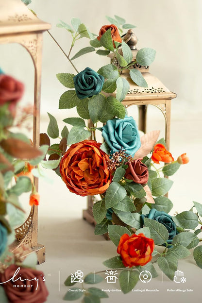 Artificial Flowers, 3" Roses in Emerald Green Shades
