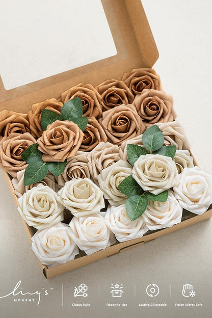 Artificial Flowers, 3" Roses in Emerald Green Shades