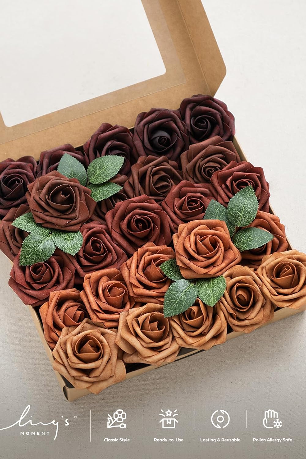 Artificial Flowers, 3" Roses in Emerald Green Shades