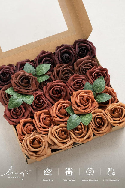Artificial Flowers, 3" Roses in Emerald Green Shades